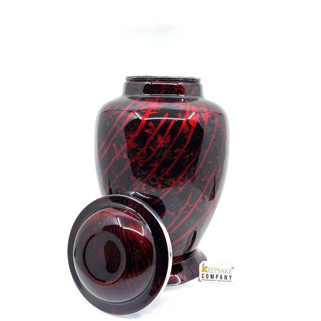 Black Red Cremation Urns for Adult Ashes - Urns for Human Ash - Urn for Ashes Male - Urn - Decorative Urns - Burial Urn - Custom Urns