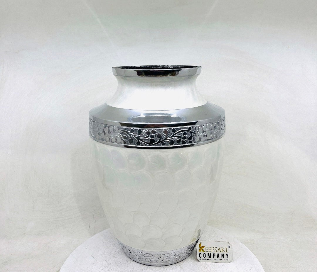 White Adult cremation Urn for Ashes - Urns for Human Ashes  with Angel Wings and Heart - Urn - Urn - Funeral Urn from Keepsake Company