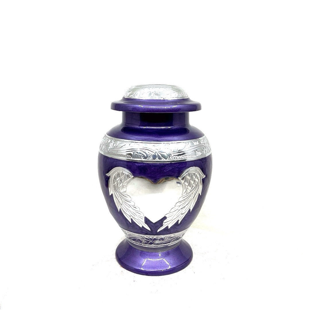 Purple Medium Cremation Urns for Human Ashes - Urn - Urns for Ashes  - Urns for Human Ashes - Memorial Urn  (6 Inches/ 15 centimeters)