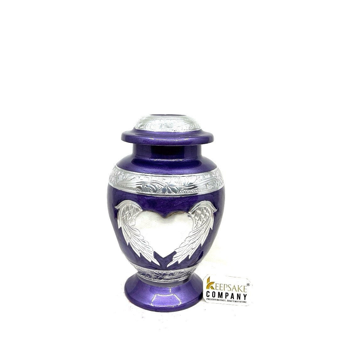 Purple Medium Cremation Urns for Human Ashes - Urn - Urns for Ashes  - Urns for Human Ashes - Memorial Urn  (6 Inches/ 15 centimeters)