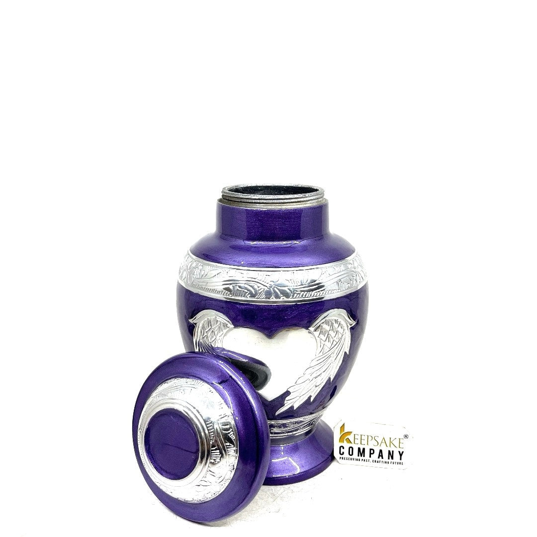 Purple Medium Cremation Urns for Human Ashes - Urn - Urns for Ashes  - Urns for Human Ashes - Memorial Urn  (6 Inches/ 15 centimeters)