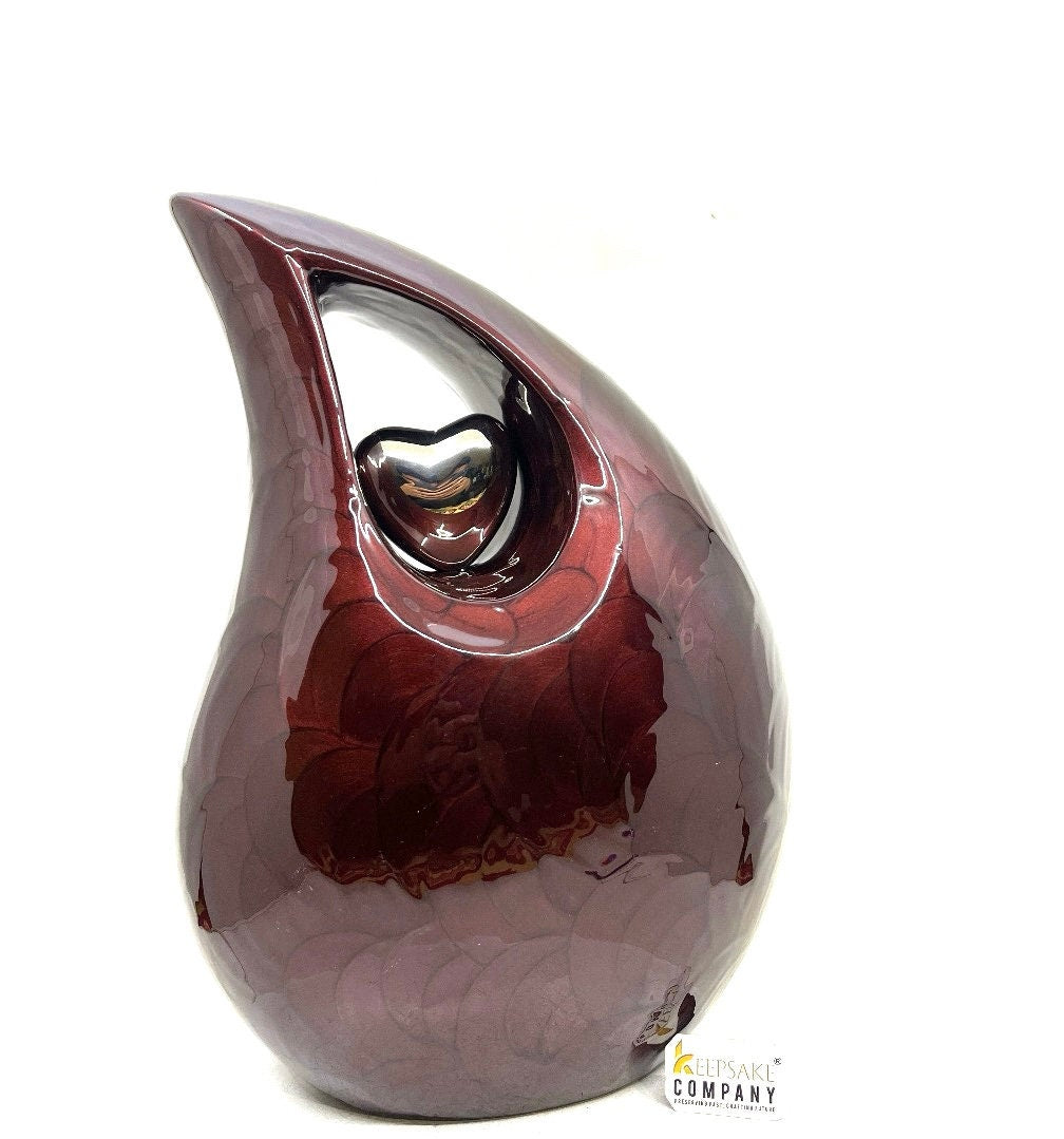 Extra Large /  Adult Maroon Cremation Urns for Ashes - Adult Urn - Funeral Urn - Urn - Urns for Human Ashes Keepsake -Memorial Urn