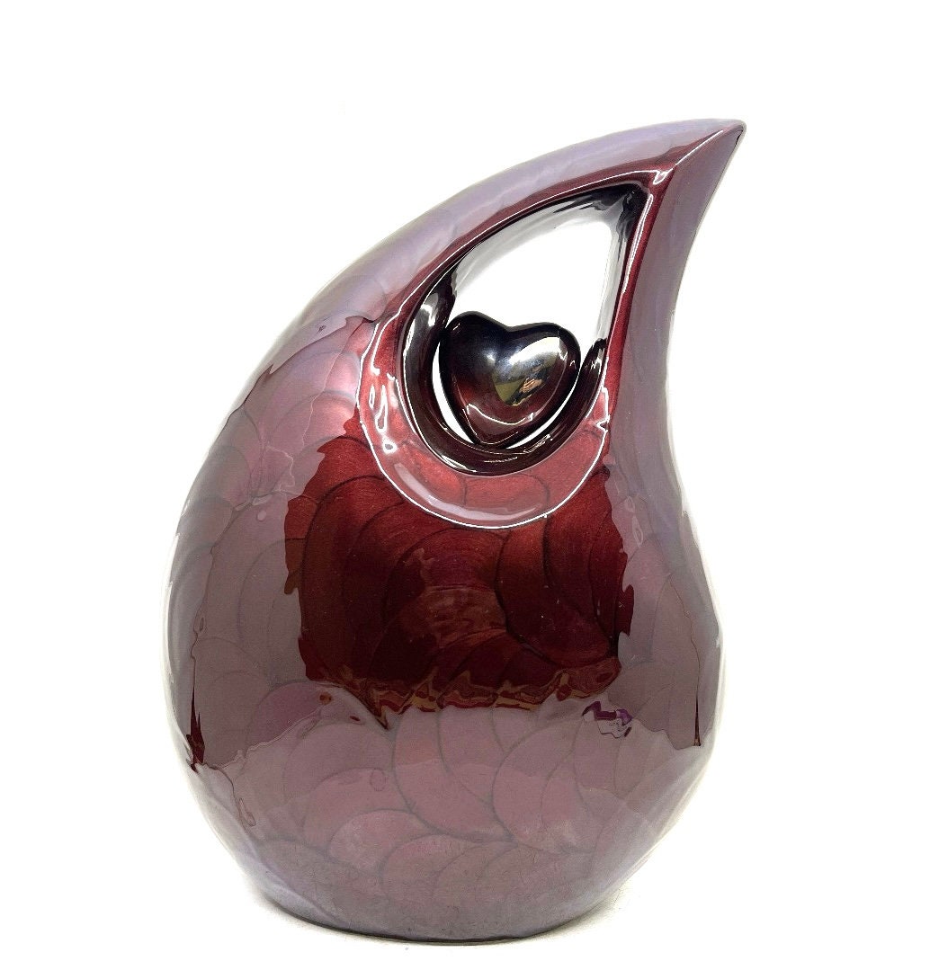 Extra Large /  Adult Maroon Cremation Urns for Ashes - Adult Urn - Funeral Urn - Urn - Urns for Human Ashes Keepsake -Memorial Urn