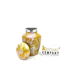Small Urns for Ashes, Yellow Keepsake Urn, Perfect Memorial Gift for Loved Ones- Mini Urns for Human Ashes - Keepsake Urns - Memorial Urn