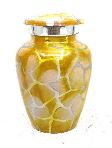 Small Urns for Ashes, Yellow Keepsake Urn, Perfect Memorial Gift for Loved Ones- Mini Urns for Human Ashes - Keepsake Urns - Memorial Urn