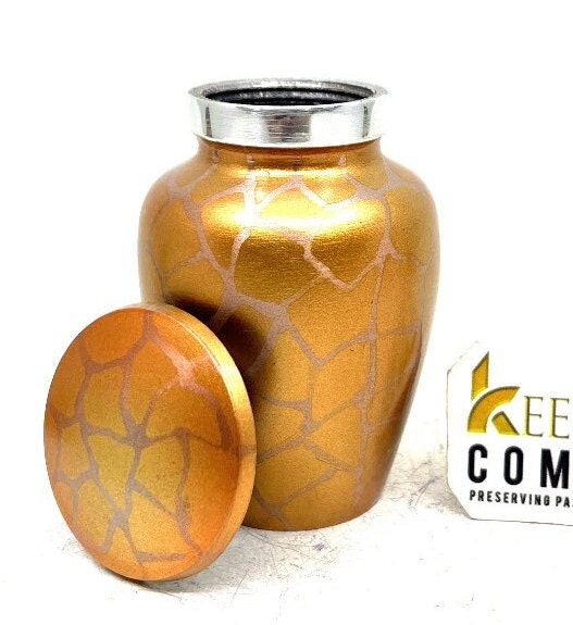 Small Urns for Ashes , Golden Keepsake Urn, Perfect Memorial Gift for Loved Ones- Mini Urns for Human Ashes - Keepsake Urns - Memorial Urn