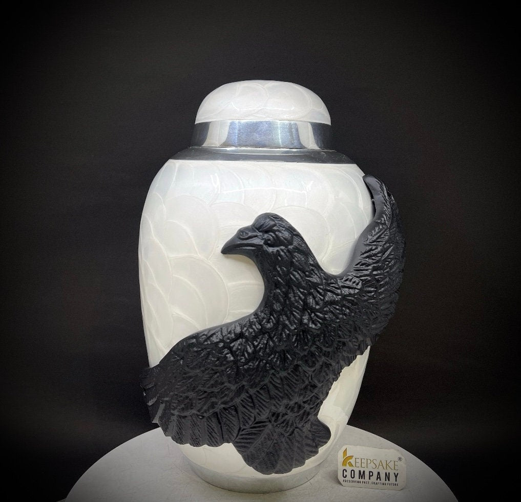 Handmade White Silver Urn for Adult, Custom Engraved Cremation Container, Memorial Keepsake with Personal Message, Condolence Gift