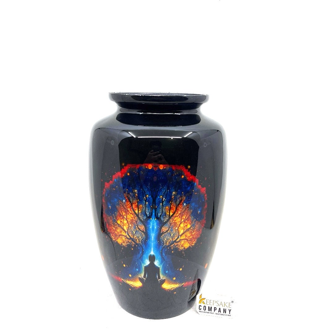 Handcrafted Black Tree of Life Urn - Elegant Urn for Adult Ashes, Memorial Keepsake Cremation Urns for Adult Ashes - Decorative Urns