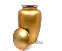 Customizable Golden Cremation Urn - Yellow Clouded Design for Human Ashes, Thoughtful Memorial Gift - Burial Urn - Ash urn - Urn for Ash