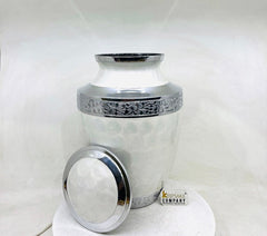 White Adult cremation Urn for Ashes - Urns for Human Ashes  with Angel Wings and Heart - Urn - Urn - Funeral Urn from Keepsake Company