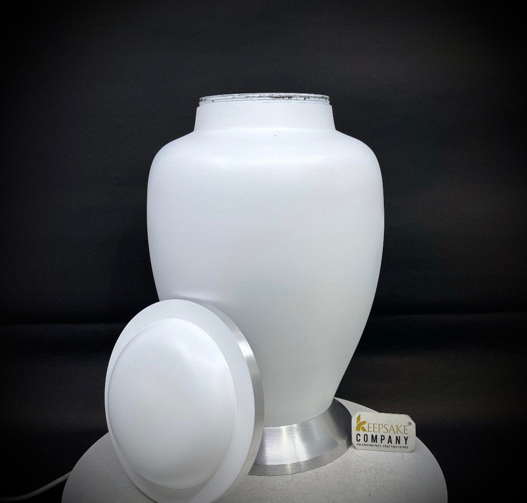 White Urn for Ashes Adult Male - Urn - Cremation Urn - Urn - Urns - Urns for Human Ashes- Cremation Urns for Adult Ashes - Decorative urns