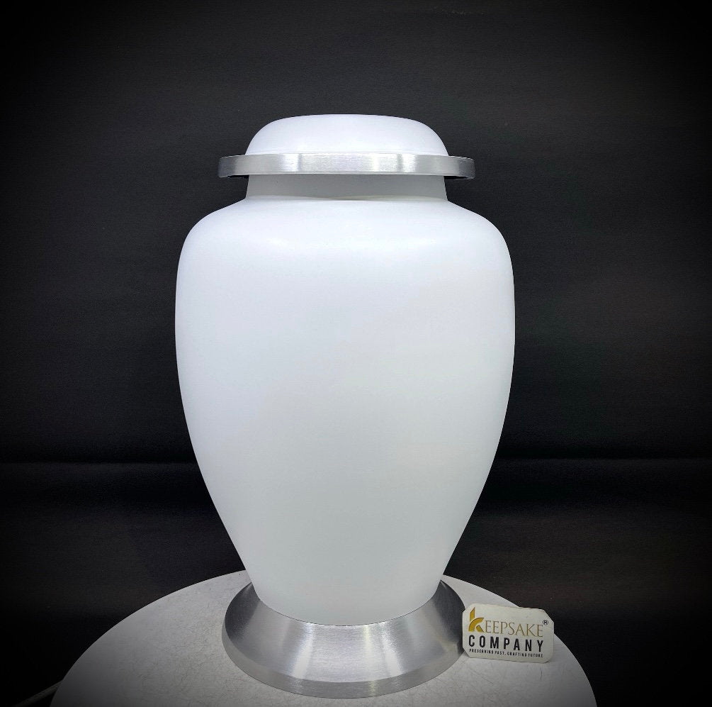White Urn for Ashes Adult Male - Urn - Cremation Urn - Urn - Urns - Urns for Human Ashes- Cremation Urns for Adult Ashes - Decorative urns