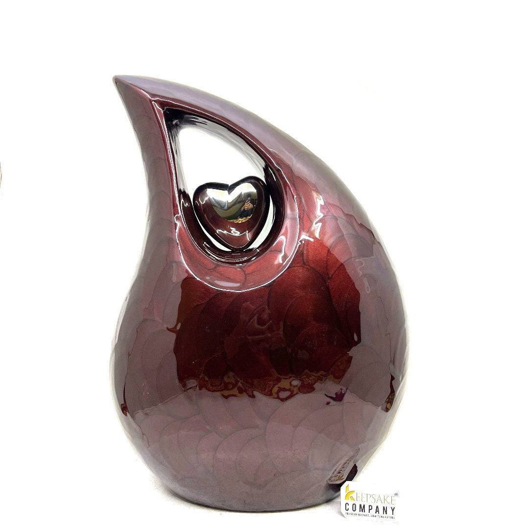 Extra Large /  Adult Maroon Cremation Urns for Ashes - Adult Urn - Funeral Urn - Urn - Urns for Human Ashes Keepsake -Memorial Urn