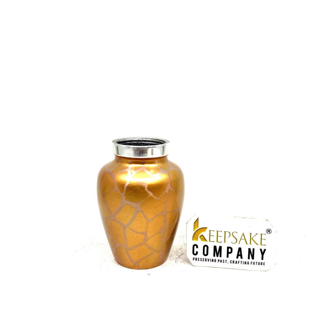 Small Urns for Ashes , Golden Keepsake Urn, Perfect Memorial Gift for Loved Ones- Mini Urns for Human Ashes - Keepsake Urns - Memorial Urn