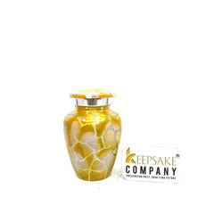 Small Urns for Ashes, Yellow Keepsake Urn, Perfect Memorial Gift for Loved Ones- Mini Urns for Human Ashes - Keepsake Urns - Memorial Urn