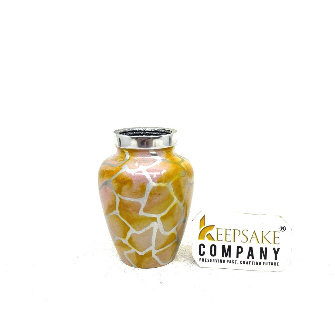 Small Urns for Ashes, Yellow Keepsake Urn, Perfect Memorial Gift for Loved Ones- Mini Urns for Human Ashes - Keepsake Urns - Memorial Urn