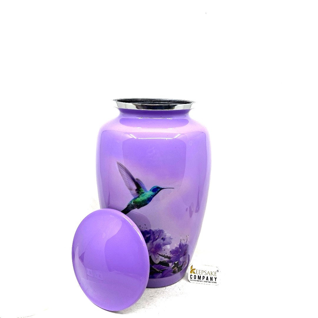 Lavender Humming Bird Adult Urn - Cremation Urns for Adult Ashes - Urns for Ashes Adult Male - Urn - Urns for Human Ashes - Decorative Urn