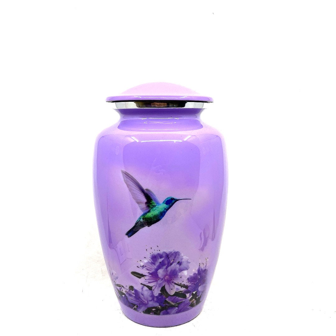 Lavender Humming Bird Adult Urn - Cremation Urns for Adult Ashes - Urns for Ashes Adult Male - Urn - Urns for Human Ashes - Decorative Urn