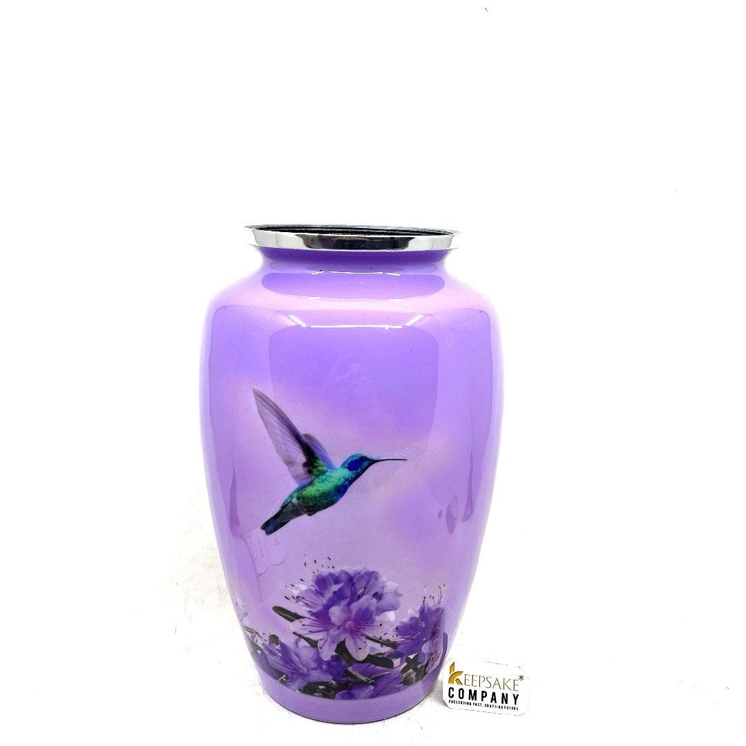 Lavender Humming Bird Adult Urn - Cremation Urns for Adult Ashes - Urns for Ashes Adult Male - Urn - Urns for Human Ashes - Decorative Urn