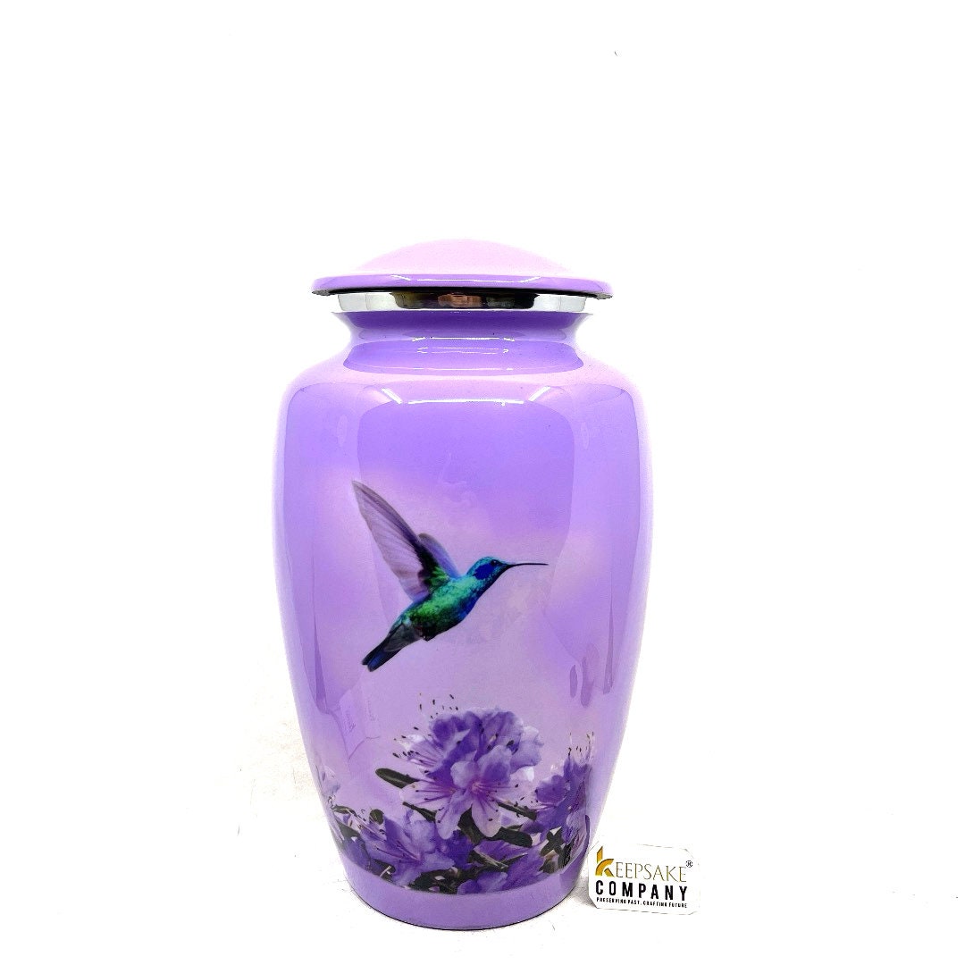 Lavender Humming Bird Adult Urn - Cremation Urns for Adult Ashes - Urns for Ashes Adult Male - Urn - Urns for Human Ashes - Decorative Urn