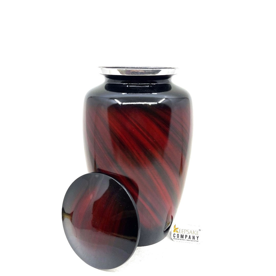 Red Black Adult Urn - Cremation Urns for Adult Ashes - Urns for Ashes Adult Male - Urn - Urns for Human Ashes - Decorative Urn - Urns