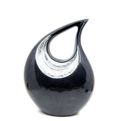Premium Black Enamel Teardrop Urn for Ashes Adult male - Urn - urns for human ashes adult female - Urns - Cremation Urns for Adult Ashes