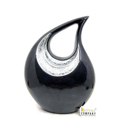 Premium Black Enamel Teardrop Urn for Ashes Adult male - Urn - urns for human ashes adult female - Urns - Cremation Urns for Adult Ashes