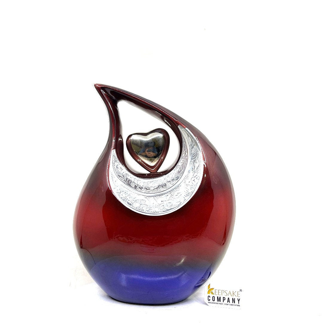 Exquisite Red Blue Cremation Urn  - Urn For Memorial - Urn For Funeral - Urns For Human Ashes - Unique Urn - Ash Urn - Urns for Ash