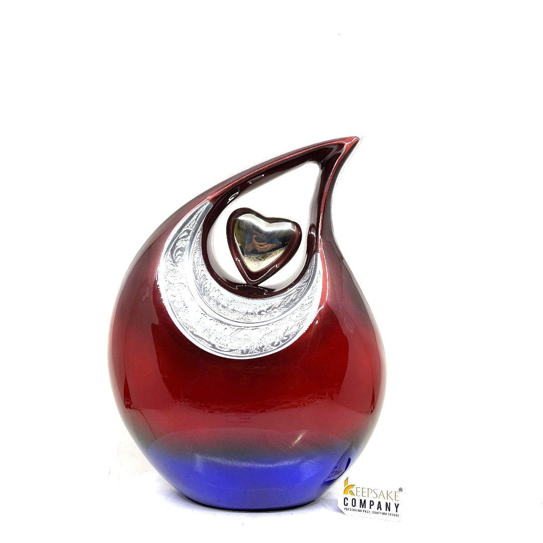 Exquisite Red Blue Cremation Urn  - Urn For Memorial - Urn For Funeral - Urns For Human Ashes - Unique Urn - Ash Urn - Urns for Ash