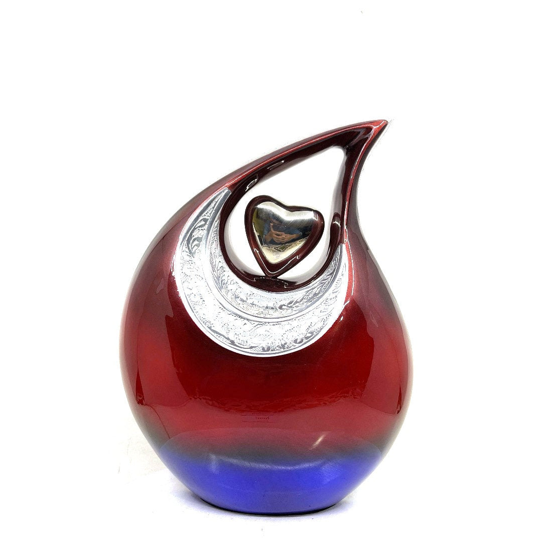 Exquisite Red Blue Cremation Urn  - Urn For Memorial - Urn For Funeral - Urns For Human Ashes - Unique Urn - Ash Urn - Urns for Ash