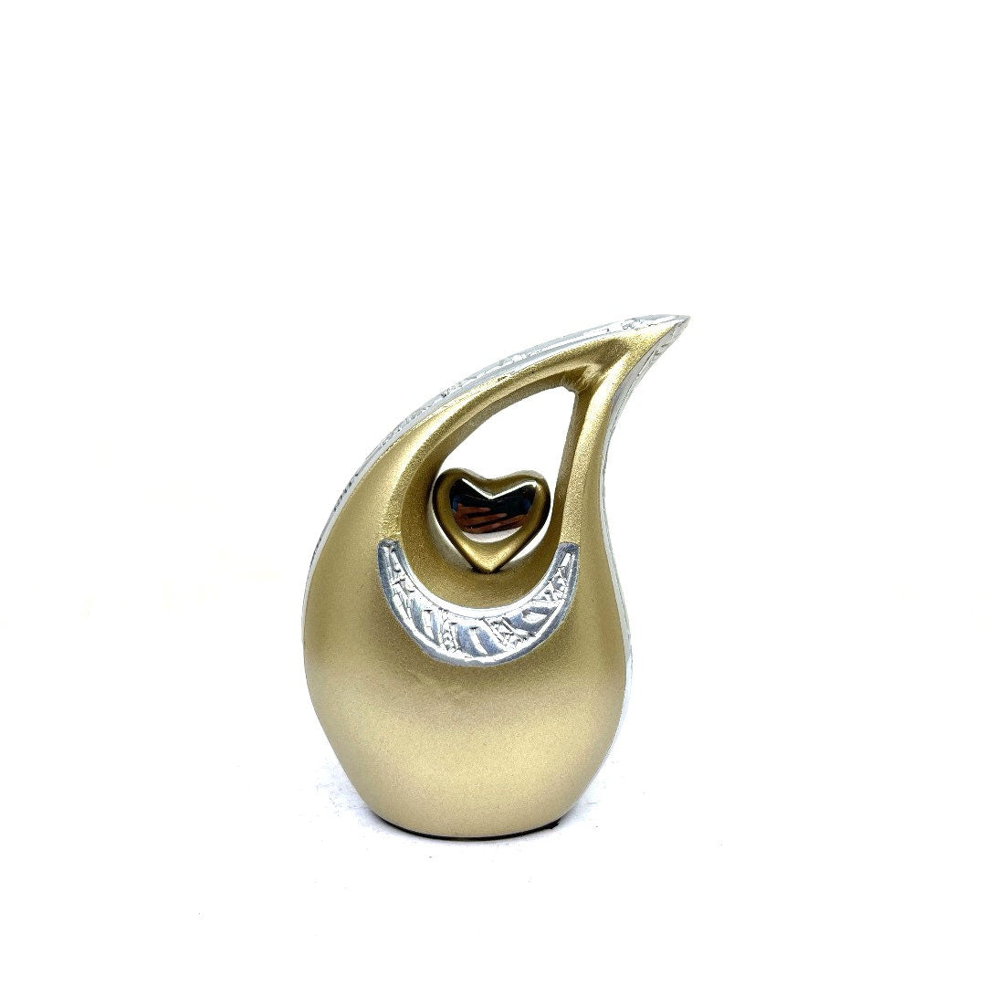 Gold & Silver Teardrop Small Urns for Human Ashes - Mini Urn for Human Ashes - Ashes Urn - Keepsake Urns for Human Ashes - Mini Urn - Urn