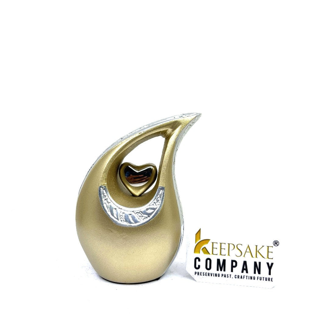 Gold & Silver Teardrop Small Urns for Human Ashes - Mini Urn for Human Ashes - Ashes Urn - Keepsake Urns for Human Ashes - Mini Urn - Urn