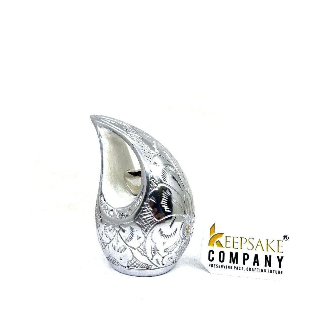 Fully Engraved Teardrop Small Urns for Human Ashes - Mini Urn for Human Ashes - Ashes Urn - Keepsake Urns for Human Ashes - Mini Urn - Urn