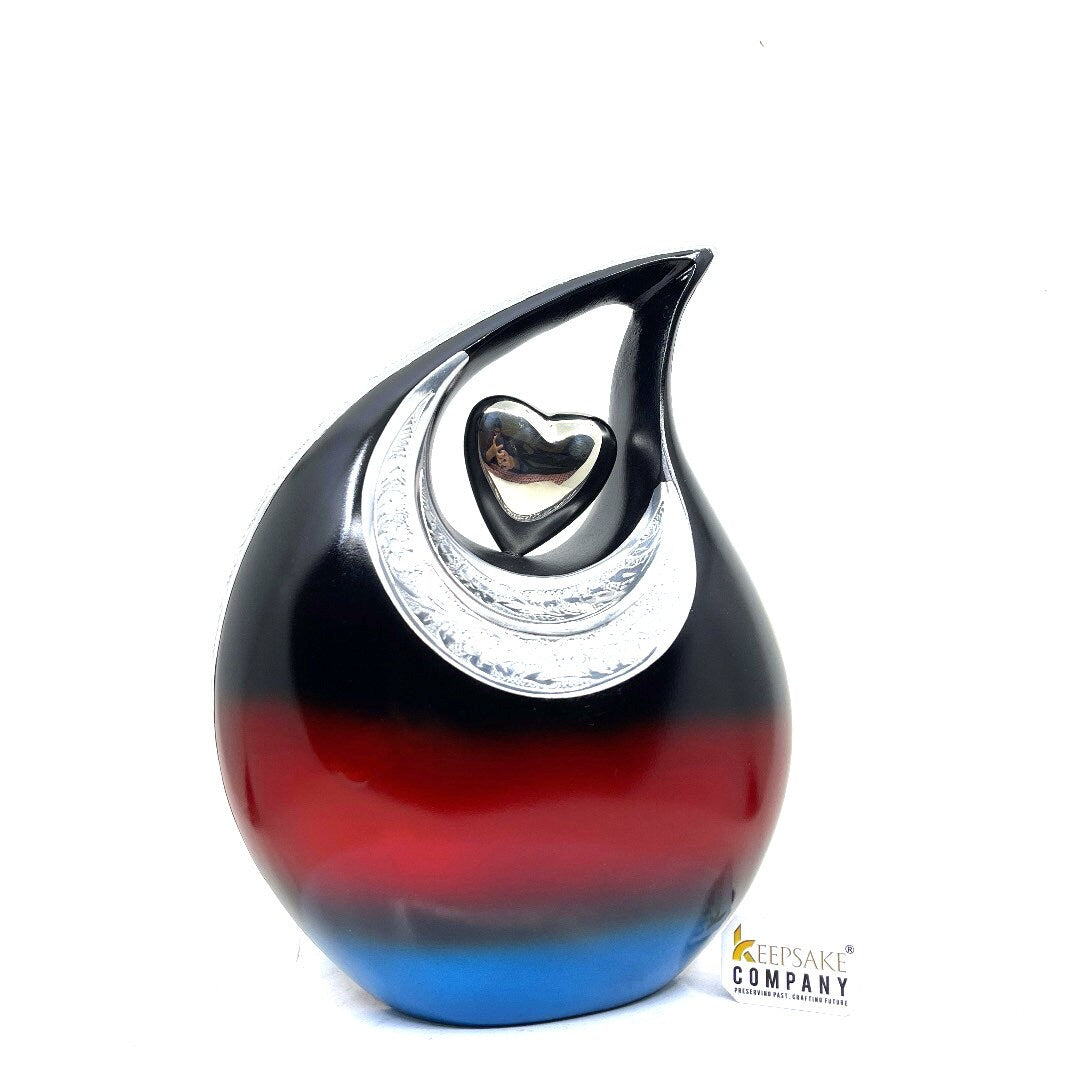 Exquisite Black Red Blue Cremation Urn  - Urn For Memorial - Urn For Funeral - Urns For Human Ashes - Unique Urn - Ash Urn - Urns for Ash