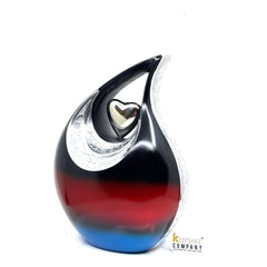 Exquisite Black Red Blue Cremation Urn  - Urn For Memorial - Urn For Funeral - Urns For Human Ashes - Unique Urn - Ash Urn - Urns for Ash