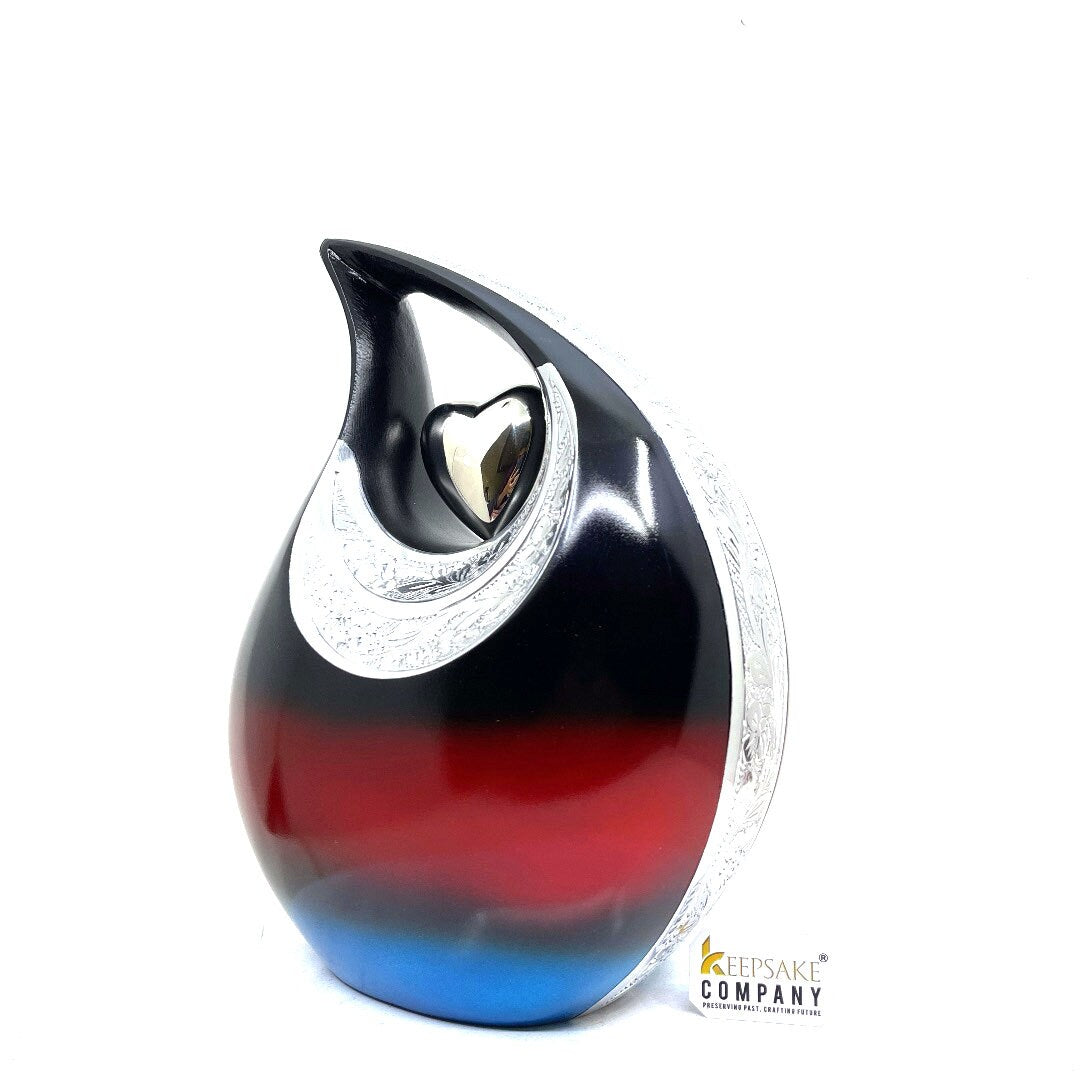 Exquisite Black Red Blue Cremation Urn  - Urn For Memorial - Urn For Funeral - Urns For Human Ashes - Unique Urn - Ash Urn - Urns for Ash