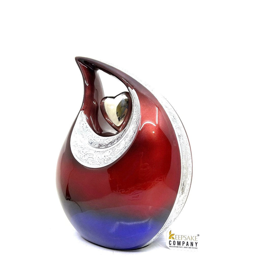 Exquisite Red Blue Cremation Urn  - Urn For Memorial - Urn For Funeral - Urns For Human Ashes - Unique Urn - Ash Urn - Urns for Ash