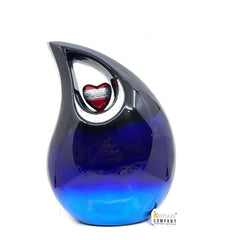 Extra Large Black-Blue Teardrop Cremation Urn for Human Ashes - Memorial & Personalized Funeral Urn from Keepsake Co.