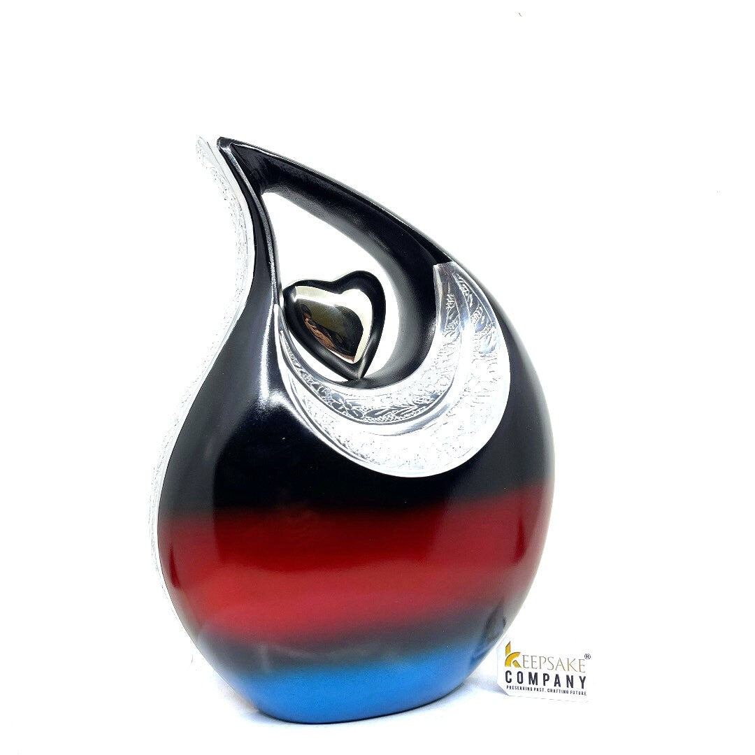 Exquisite Black Red Blue Cremation Urn  - Urn For Memorial - Urn For Funeral - Urns For Human Ashes - Unique Urn - Ash Urn - Urns for Ash