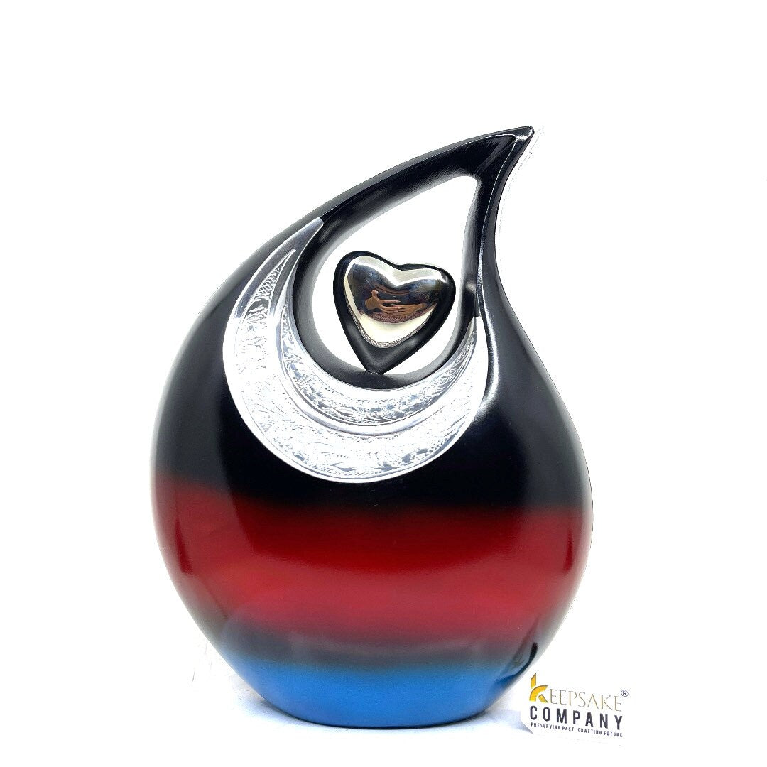 Exquisite Black Red Blue Cremation Urn  - Urn For Memorial - Urn For Funeral - Urns For Human Ashes - Unique Urn - Ash Urn - Urns for Ash