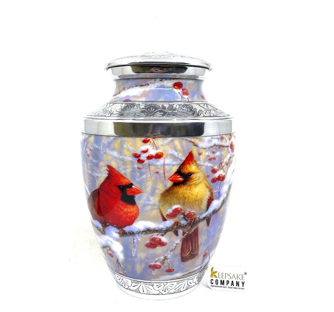 Cardinal Couple - Birds cremation urn for the ashes - Urns for Human Ash - Urn for Ashes Male - Urn - Decorative Urns - Burial Urn - Urns