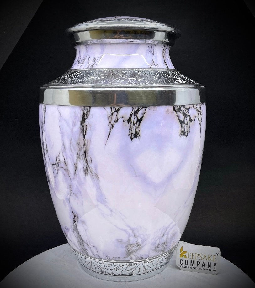 White Marble Cremation urn - Funeral Urn for Human Ash - Urn for Ashes Male - Urn - Decorative Urns - Burial Urn - Urns - Erns - Ern