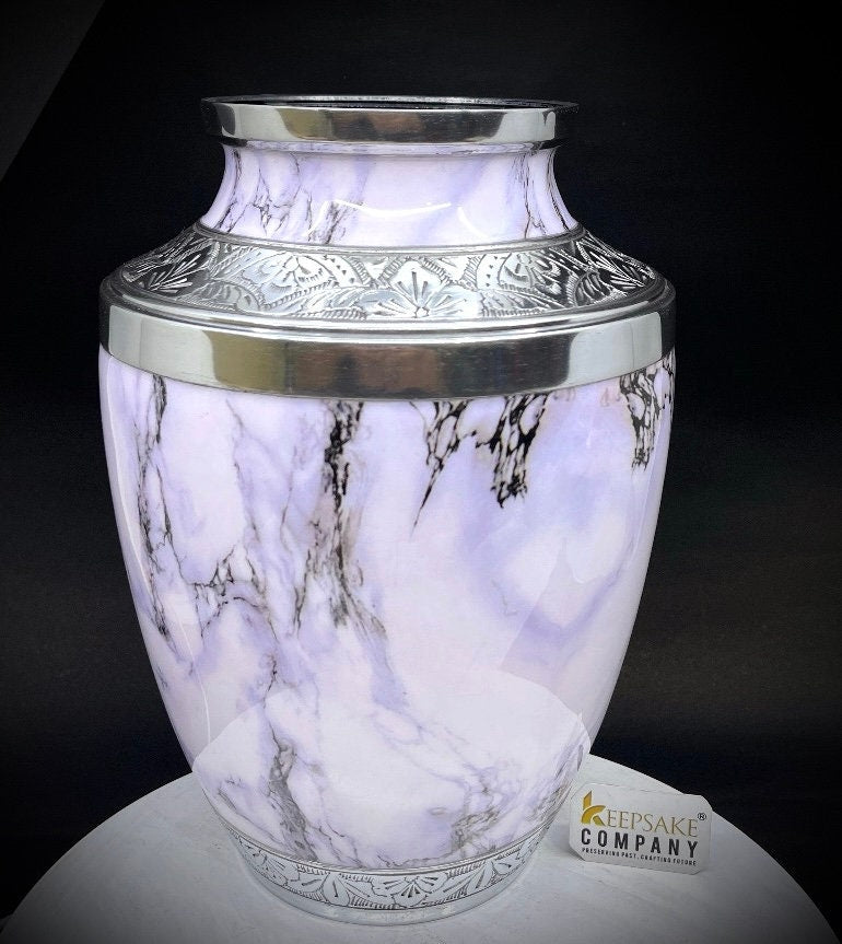 White Marble Cremation urn - Funeral Urn for Human Ash - Urn for Ashes Male - Urn - Decorative Urns - Burial Urn - Urns - Erns - Ern