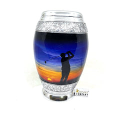 Blue Golf Cremation urn - Funeral Urn for Human Ash - Urn for Ashes Male - Urn - Decorative Urns - Burial Urn - Urns - Erns - Ern