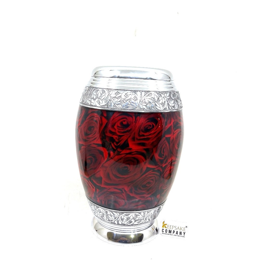 Red Roses Cremation urn for Human Ash - Urn for Ashes Male - Urn - Decorative Urns - Burial Urn - Urns - Erns for the Ashes - Ern
