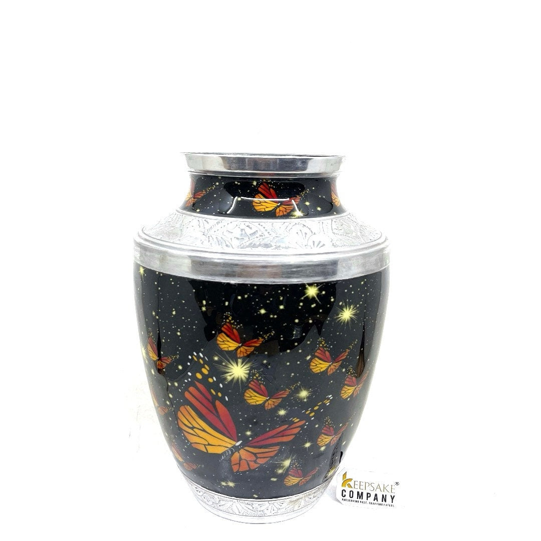 Butterflies cremation urn for the ashes - Urns for Human Ash - Urn for Ashes Male - Urn - Decorative Urns - Burial Urn - Urns