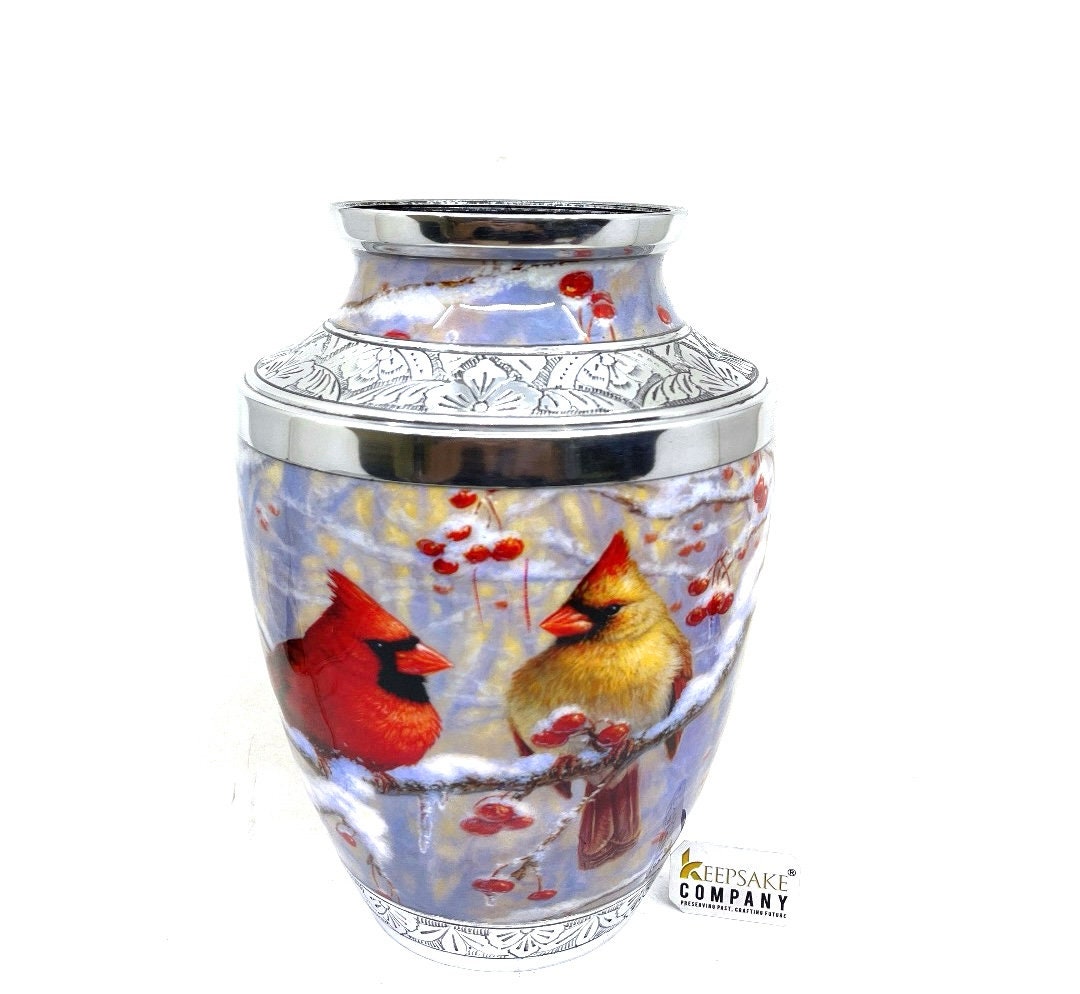 Cardinal Couple - Birds cremation urn for the ashes - Urns for Human Ash - Urn for Ashes Male - Urn - Decorative Urns - Burial Urn - Urns