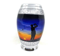 Blue Golf Cremation urn - Funeral Urn for Human Ash - Urn for Ashes Male - Urn - Decorative Urns - Burial Urn - Urns - Erns - Ern