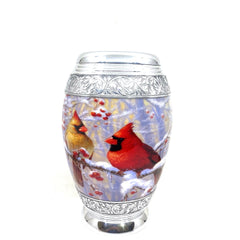 Cardinal Birds Cremation urn - Funeral Urn for Human Ash - Urn for Ashes Male - Urn - Decorative Urns - Burial Urn - Urns - Erns - Ern