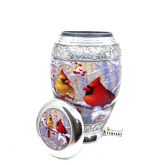 Cardinal Birds Cremation urn - Funeral Urn for Human Ash - Urn for Ashes Male - Urn - Decorative Urns - Burial Urn - Urns - Erns - Ern